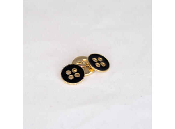 Gullknapp, emalje/sort