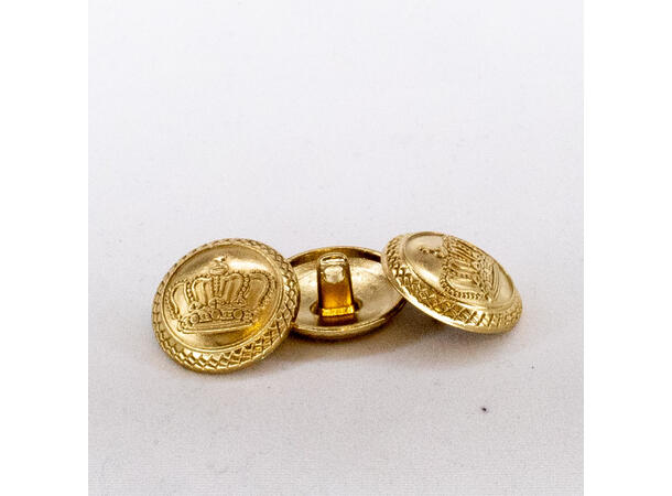 Metallknapp, Krone Gull 20 mm