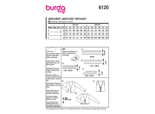 Burda 6120 - Jakke