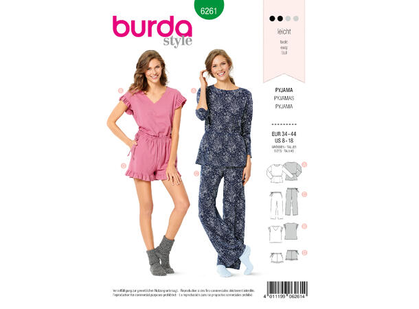 Burda 6261 - Pysjamas