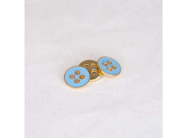 Gullknapp, emalje/lyseblå