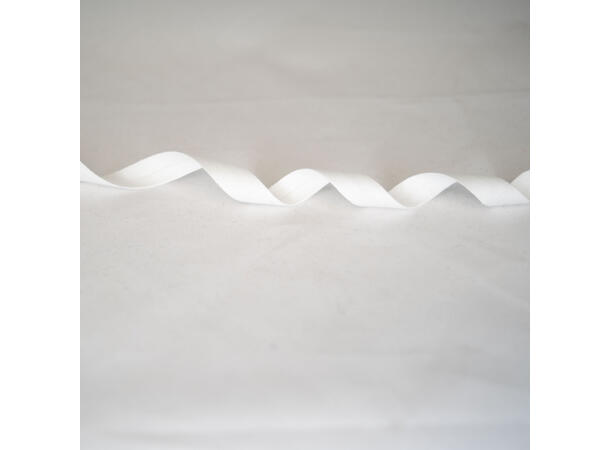 Skråbånd i bomull, 12 mm hvit