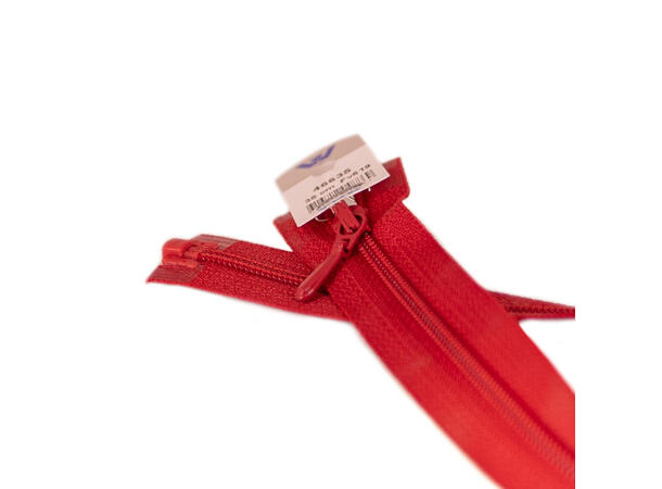 Tynn delbar plastglidelås 20cm Rød