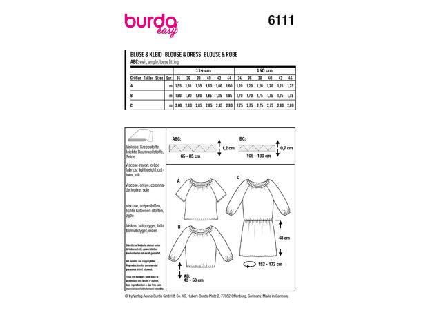 Burda6118 - Kjole & Topp