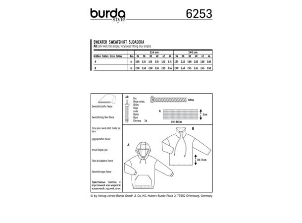 Burda 6253 - loungewear hettegenser