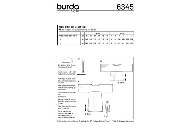 Burda 6345 , Tunika og topp