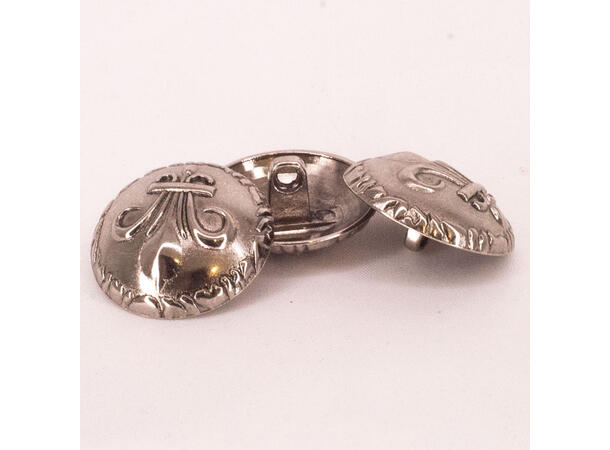 Sølvknapp, 25mm fransk lilje