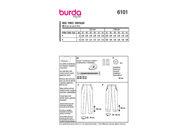Burda 6101 - Bukse.