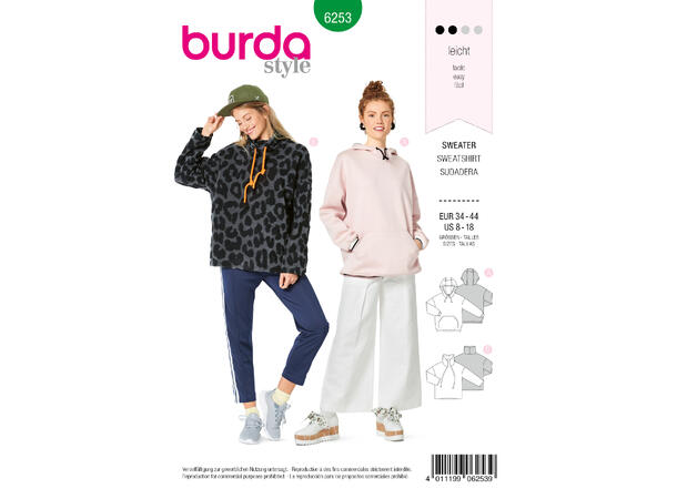 Burda 6253 - loungewear hettegenser