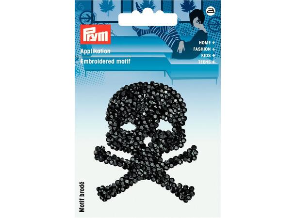 Applikasjon Sorte stener Skull Black 6x5 cm