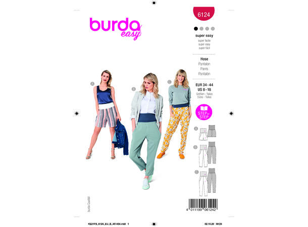 Burda 6124, Bukse og shorts