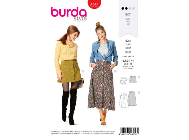 Burda 6252 - Skjørt