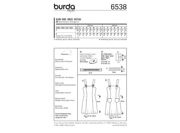 Burda 6538 - Kjole