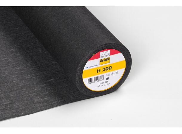 H 200 Tynn strykevlies i Sort