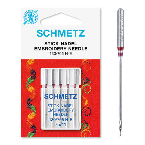 Schmetz Broderinål 75/11 130/705 H-E, 75/11, 5-pack