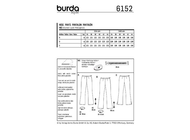 Burda 6152, Slengbukse