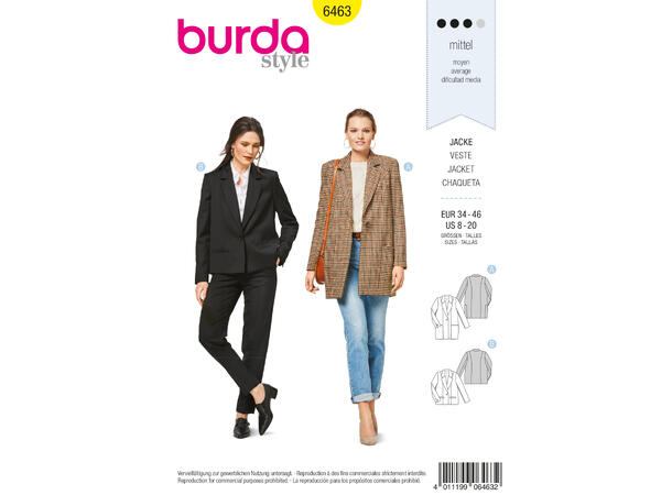 Burda 6463 - Jakke/Blazer