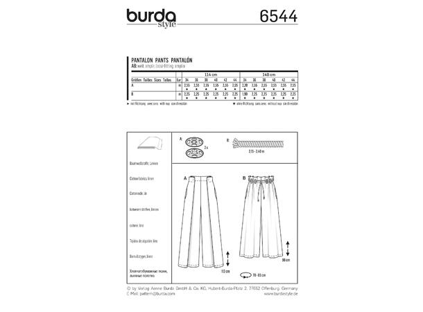 Burda 6544 - Bukse