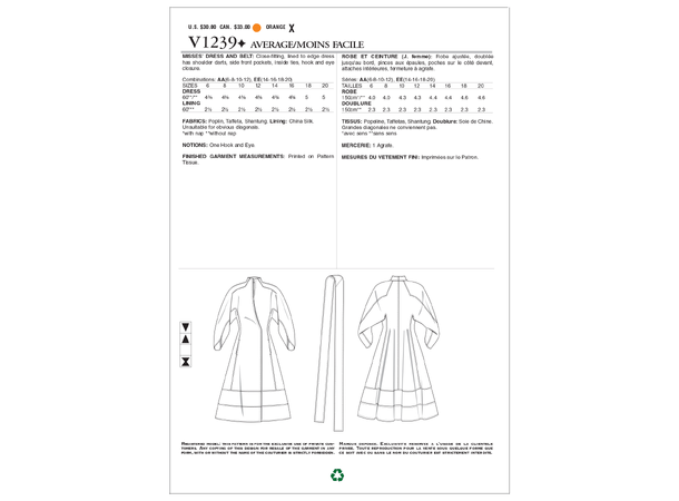 Vogue 1239 - Omslagskjole