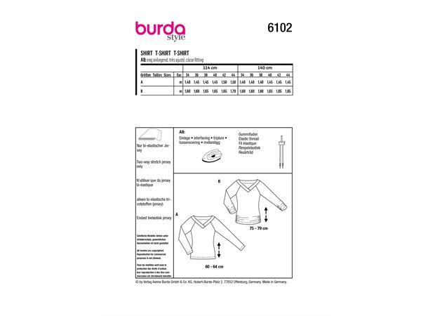 Burda 6102 - loungewear genser