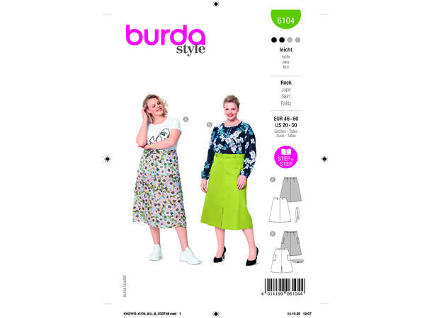 Burda 6104 - Skjørt