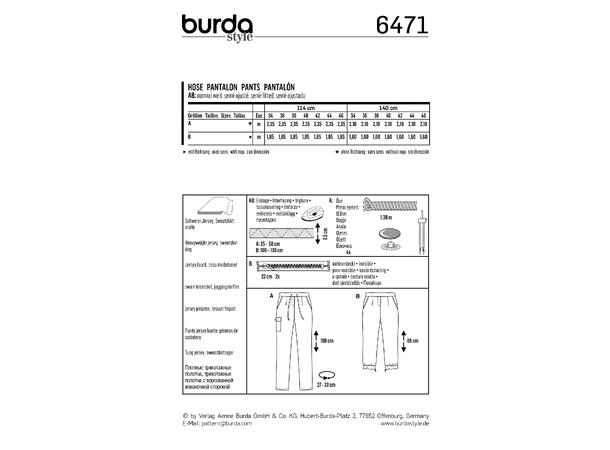 Burda 6471 - Bukse