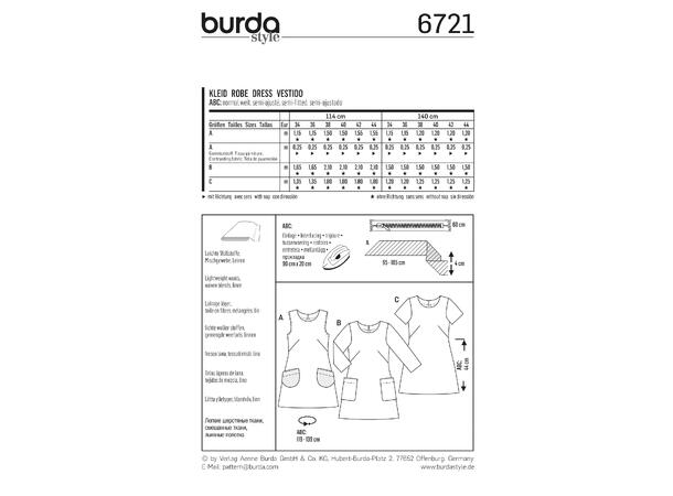 Burda 6721 - Kjole