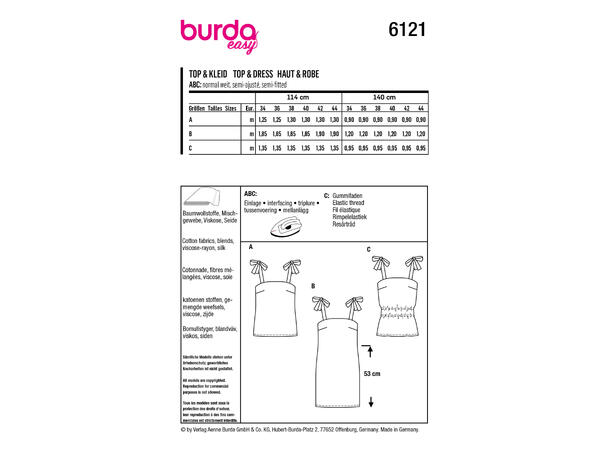 Burda6121 - Kjole & Topper