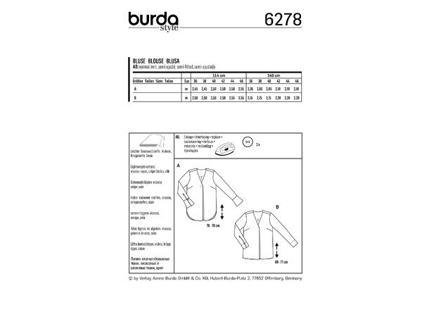 Burda 6278, bluse