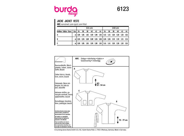 Burda 6123 - Jakke