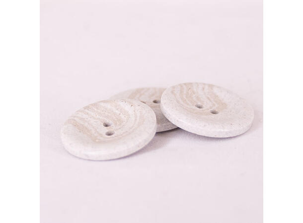 Knapp av resirkulert hemp Hvit, 25mm