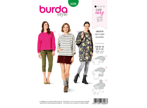 Burda 6296, genser