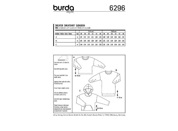 Burda 6296, genser