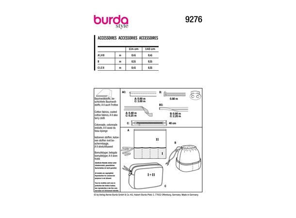 Burda 9276 - Toalettmappe