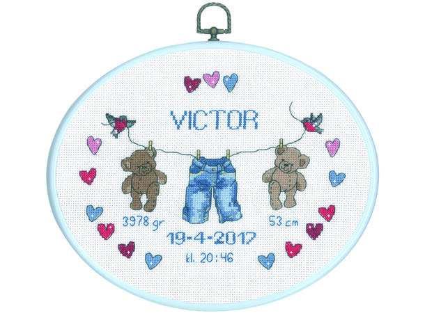 Permin, blå dåpstavle