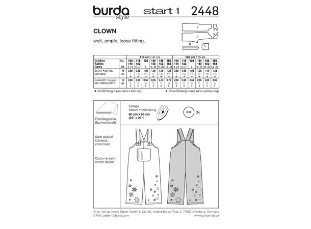 Burda 2448 - Klovnekostyme, barn