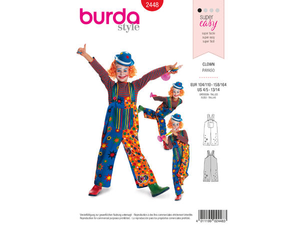 Burda 2448 - Klovnekostyme, barn