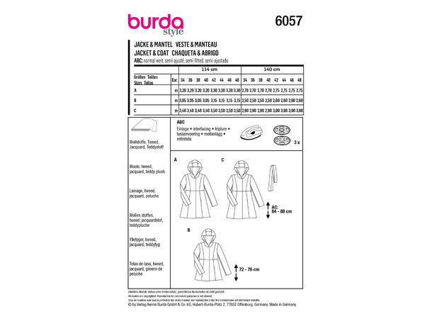 Burda 6057, jakke og frakk