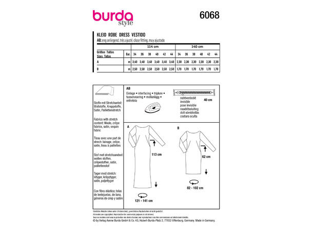 Burda 6068, kjole