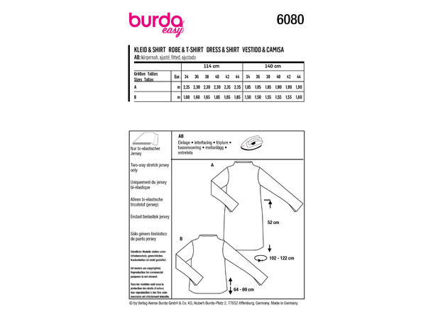 Burda 6080, Kjole og genser