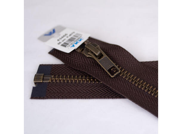 Delbar metallglidelås, antikk messing