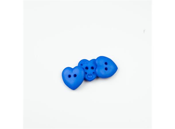 Hjerteformet knapp, blå 15mm