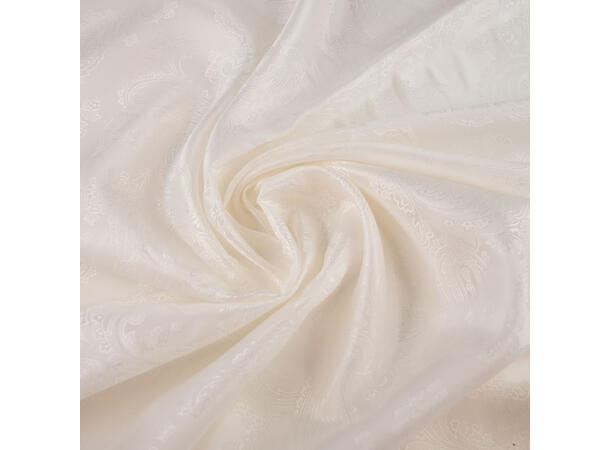 Jaquardvevd fôrstoff, hvit paisley