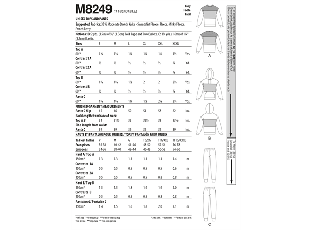 McCall's 8249 - Joggedress XN (XL-XXL-XXXL)