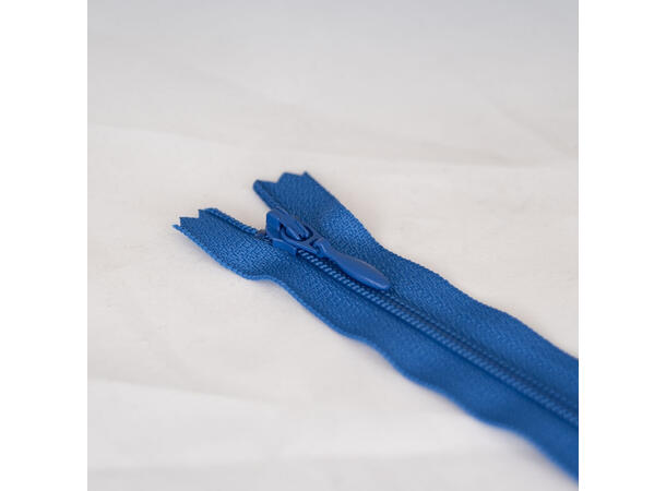 Tynn plastglidelås 35cm Kobolt