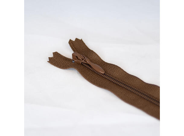 Tynn plastglidelås 55cm Brun