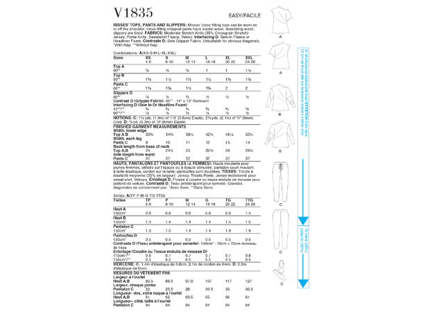 Vogue 1835 - Loungewear.