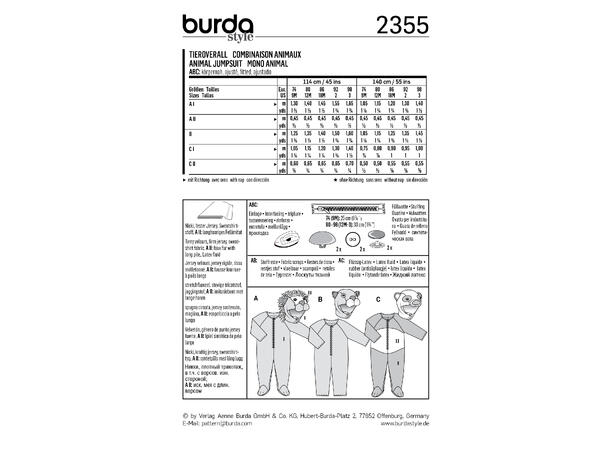 Burda 2355 - Dyr jumpsuit, barn