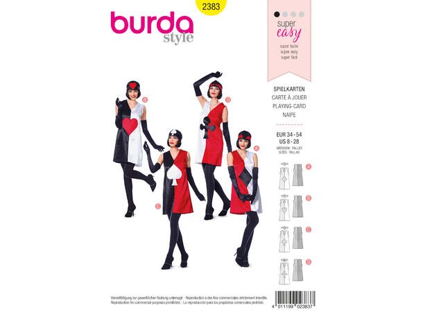 Burda 2383 - spillekort kostyme