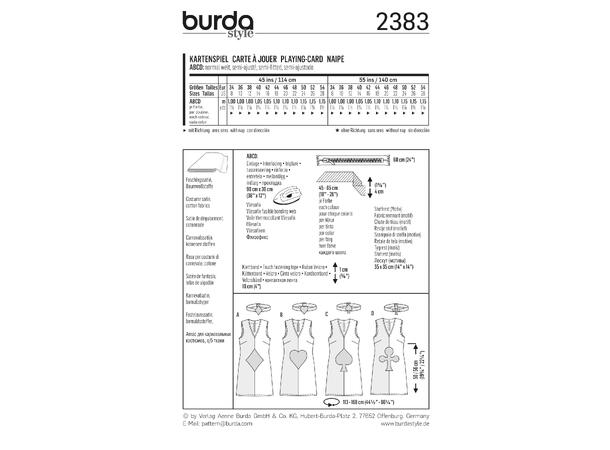 Burda 2383 - spillekort kostyme